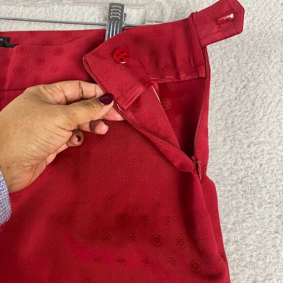 Talbots Women's Pants Heritage Size 14 Tapered Leg Red On Red Design Retail $109 - Picture 6 of 10